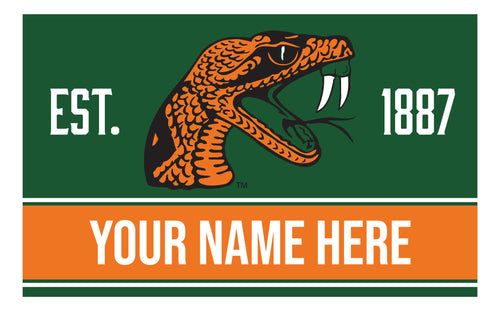 Personalized Customizable Florida A&M Rattlers Wood Sign with Frame Custom Name
