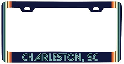 Charleston South Carolina Car Metal License Plate Frame Retro Design