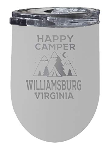 Williamsburg Virginia Souvenir 12 oz Laser Etched Insulated Wine Stainless Steel Tumbler