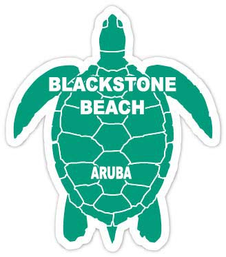 Blackstone Beach Aruba 4 Inch Green Turtle Shape Decal Sticker