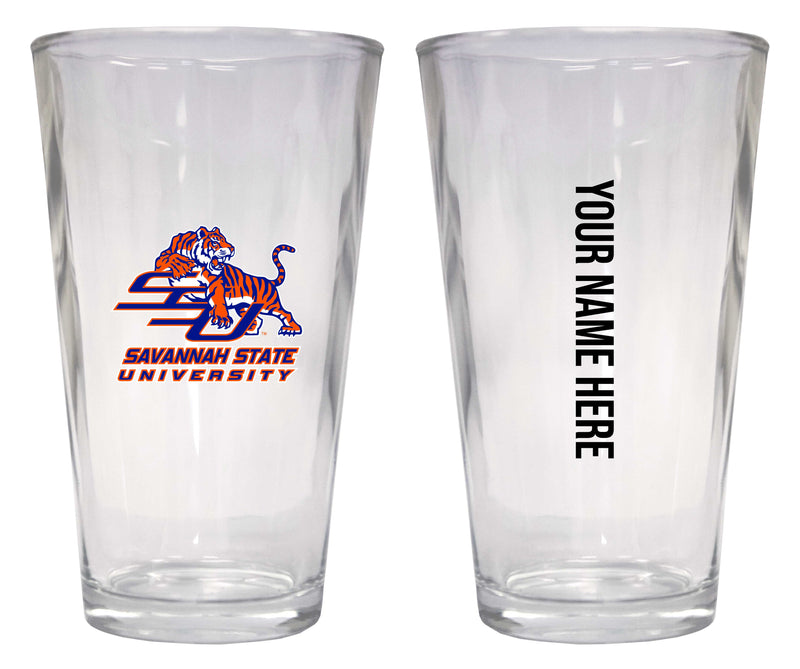 Customizable NCAA Savannah State University 16 oz Pint Glass – Perfect Gift Personalized With your own  or any fan name