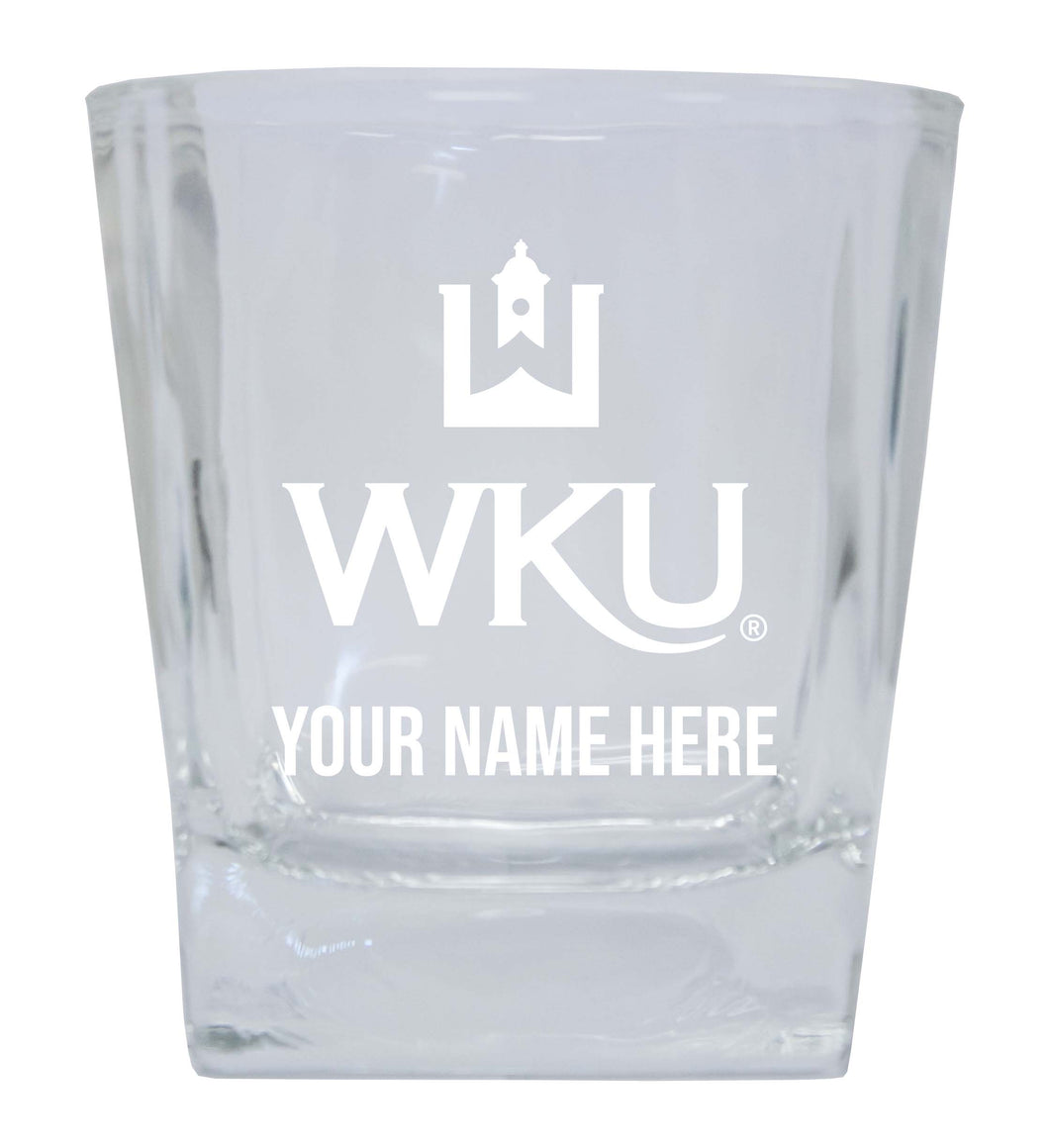 Western Kentucky Hilltoppers 2-Pack Personalized NCAA Spirit Elegance 10oz Etched Glass Tumbler