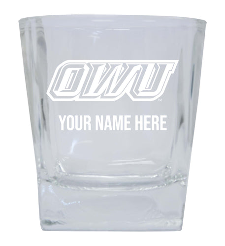 Ohio Wesleyan University 2-Pack Personalized NCAA Spirit Elegance 10oz Etched Glass Tumbler