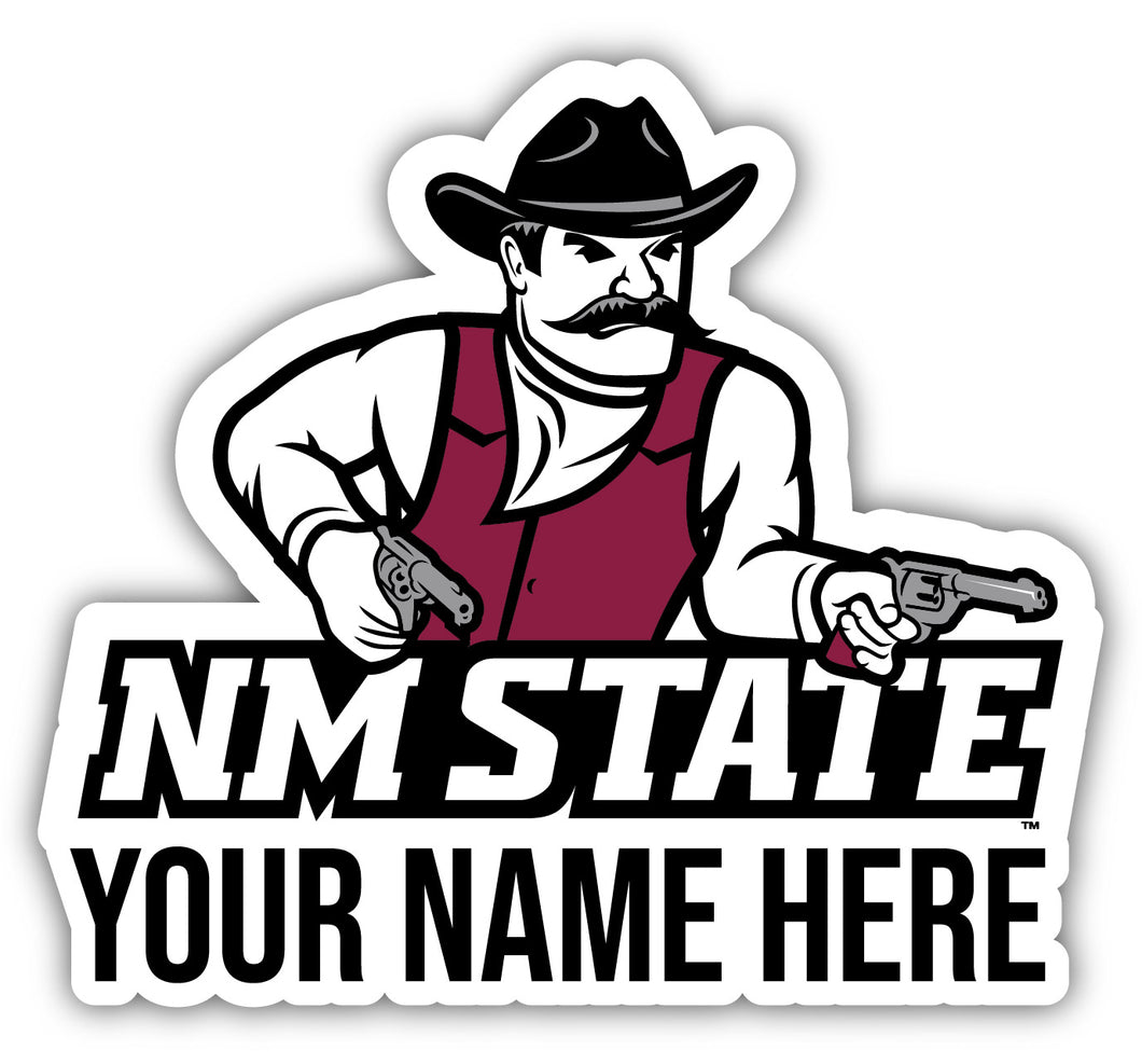 Personalized Customizable New Mexico State University Pistol Pete Vinyl Decal Sticker Custom Name