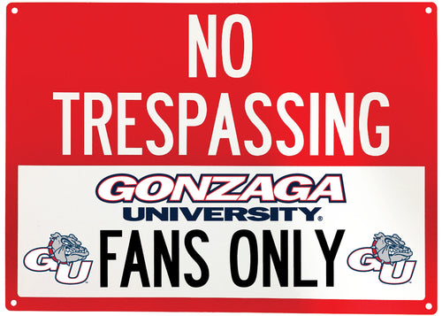 Gonzaga Bulldogs Bears Metal No Trespassing Sign