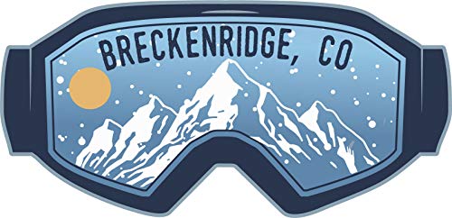 Breckenridge Colorado Ski Adventures Souvenir Approximately 5 x 2.5-Inch Vinyl Decal Sticker Goggle Design 4-Pack