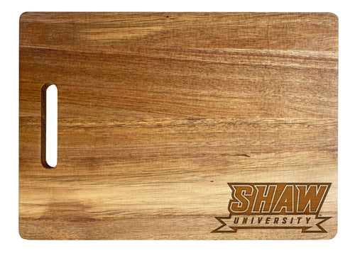 Shaw University Bears Classic Acacia Wood Cutting Board - Small Corner Logo