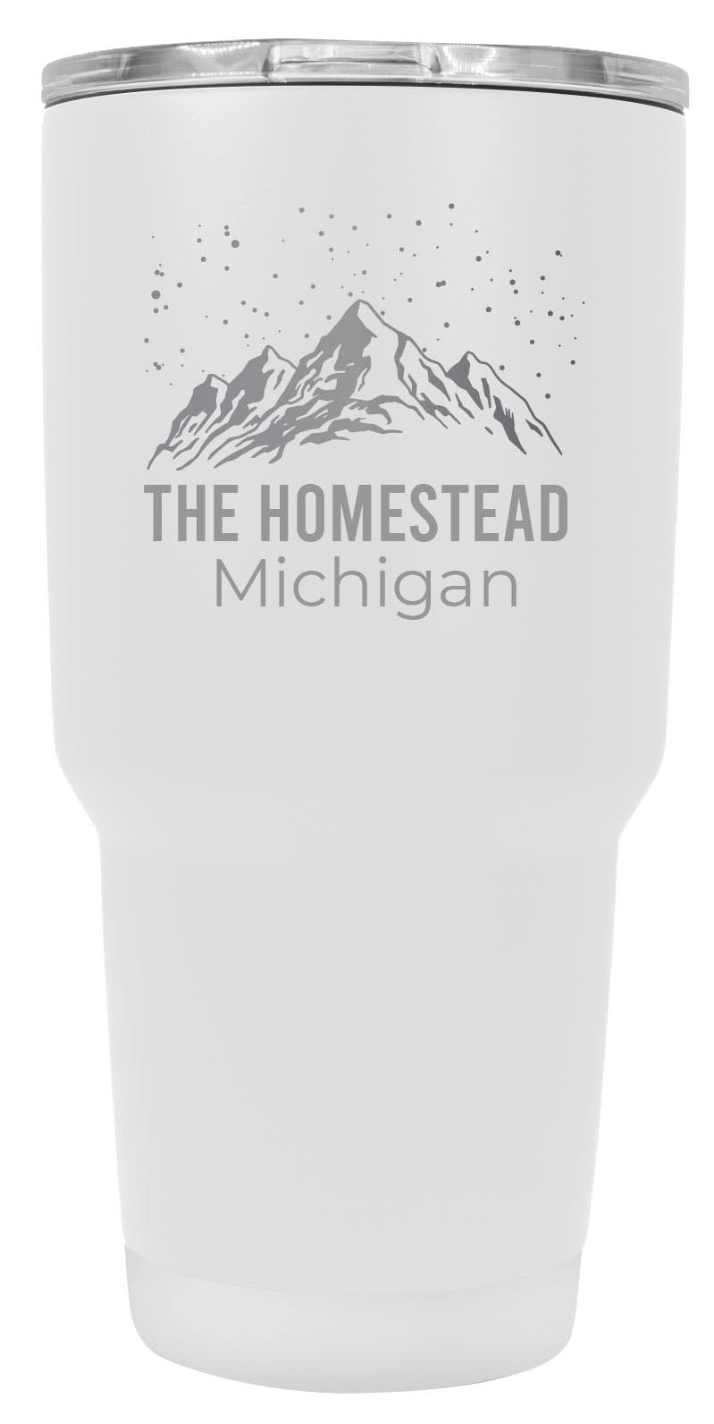 The Homestead Michigan Ski Snowboard Winter Souvenir Laser Engraved 24 oz Insulated Stainless Steel Tumbler