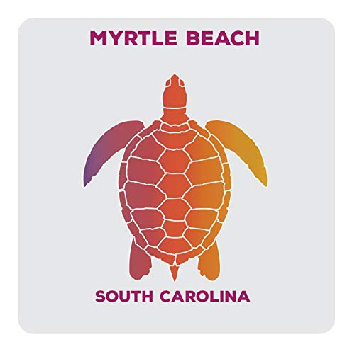 Myrtle Beach South Carolina Souvenir Acrylic Coaster 8-Pack Turtle Design