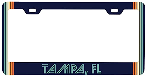 Tampa Florida Car Metal License Plate Frame Retro Design