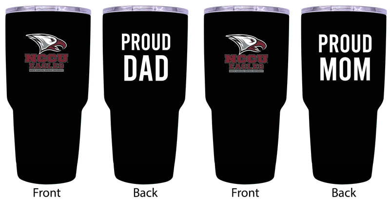 North Carolina Central Eagles Proud Parent 24 oz Insulated Tumblers Set - Black, Mom & Dad Edition