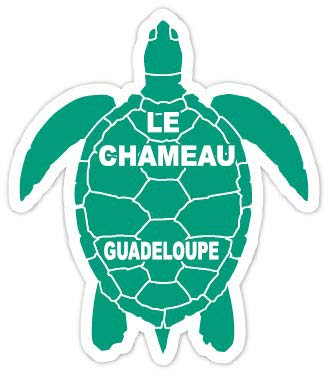 Le Chameau Guadeloupe 4 Inch Green Turtle Shape Decal Sticker