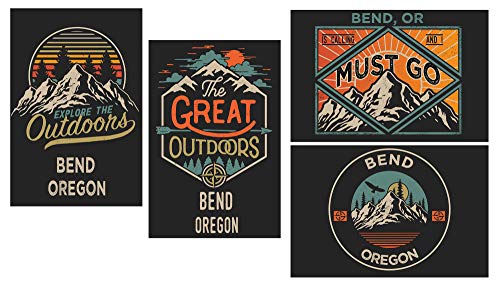 Bend Oregon Souvenir 2x3 Inch Fridge Magnet The Great Outdoors Design 4-Pack