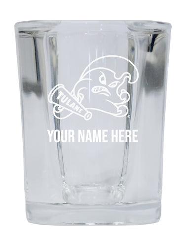 NCAA Tulane University Green Wave Personalized 2oz Stemless Shot Glass - Custom Laser Etched 4-Pack