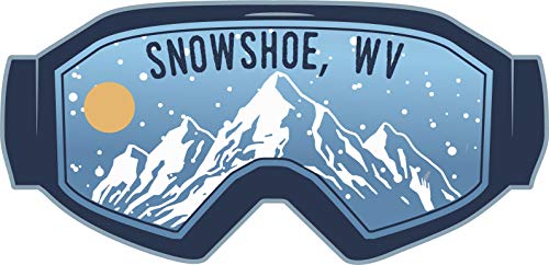 Snowshoe West Virginia Ski Adventures Souvenir Approximately 5 x 2.5-Inch Vinyl Decal Sticker Goggle Design 4-Pack