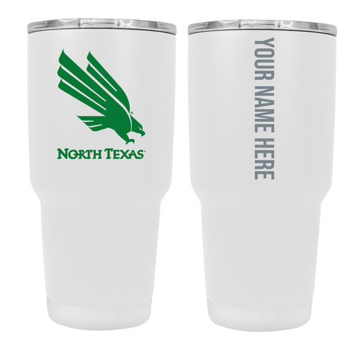 Custom North Texas Black Insulated Tumbler - 24oz Engraved Stainless Steel Travel Mug