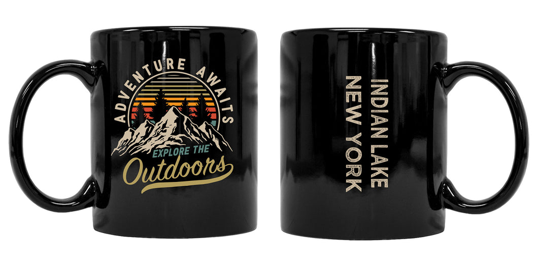 Indian Lake New York Souvenir Adventure Awaits 8 oz Coffee Mug 2-Pack