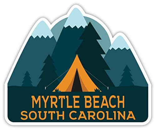 Myrtle Beach South Carolina Souvenir 2-Inch Vinyl Decal Sticker Camping Tent Design