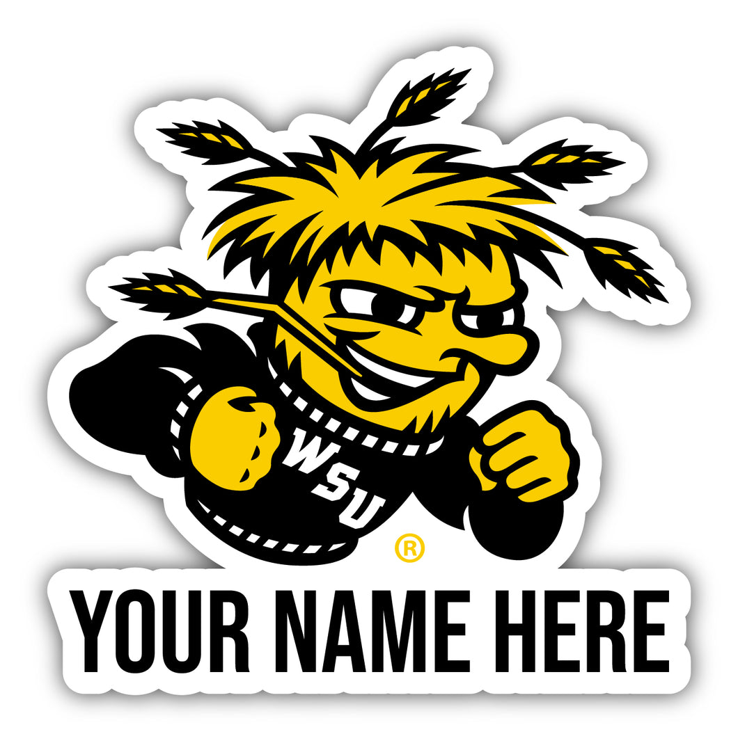 Wichita State Shockers 9x14-Inch Mascot Logo NCAA Custom Name Vinyl Sticker - Personalize with Name