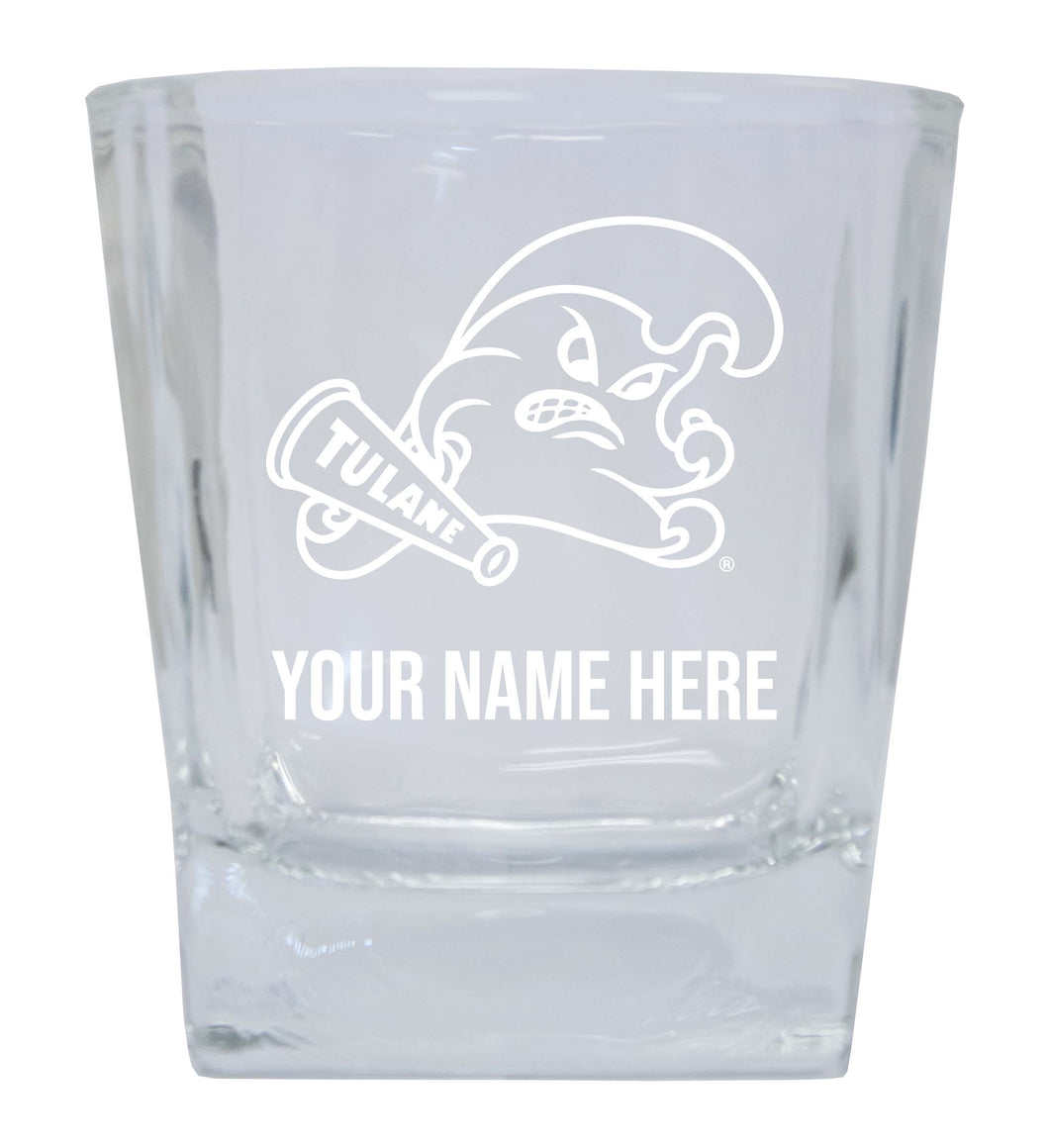 Tulane University Green Wave 2-Pack Personalized NCAA Spirit Elegance 10oz Etched Glass Tumbler
