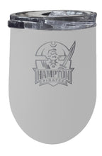 Load image into Gallery viewer, Hampton University 12 oz Etched Insulated Wine Stainless Steel Tumbler - Choose Your Color
