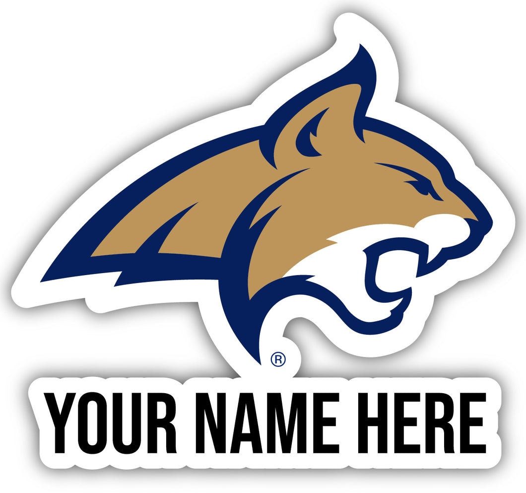 Montana State Bobcats 9x14-Inch Mascot Logo NCAA Custom Name Vinyl Sticker - Personalize with Name