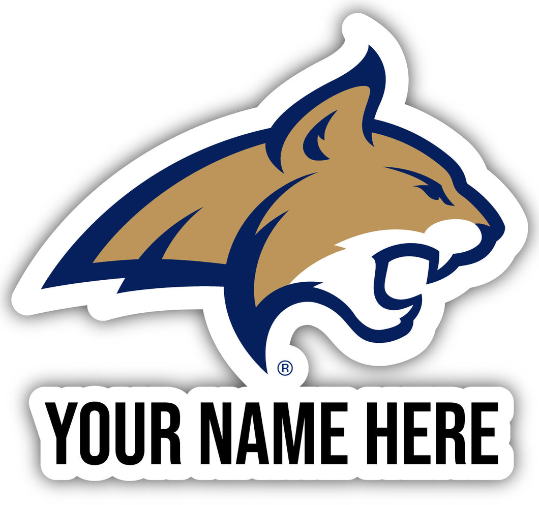 Montana State Bobcats 9x14-Inch Mascot Logo NCAA Custom Name Vinyl Sticker - Personalize with Name