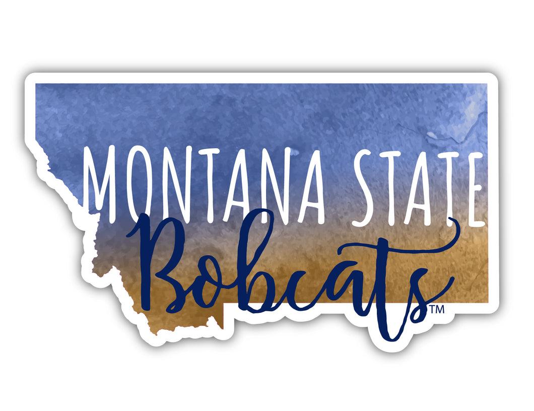 Montana State Bobcats 2-Inch on one of its sides Watercolor Design NCAA Durable School Spirit Vinyl Decal Sticker