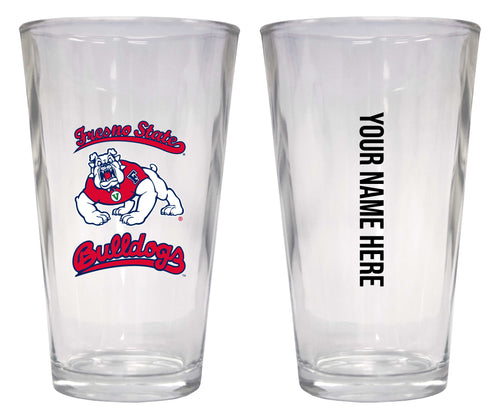 Customizable NCAA Fresno State Bulldogs 16 oz Pint Glass – Perfect Gift Personalized With your own  or any fan name