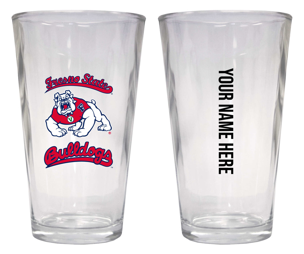 Customizable NCAA Fresno State Bulldogs 16 oz Pint Glass – Perfect Gift Personalized With your own  or any fan name