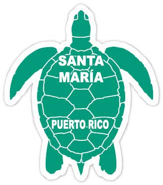 San Juan Puerto Rico 4 Inch Green Turtle Shape Decal Sticke