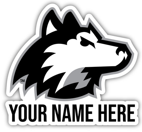 Northern Illinois Huskies 9x14-Inch Mascot Logo NCAA Custom Name Vinyl Sticker - Personalize with Name