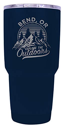 Bend Oregon Souvenir Laser Engraved 24 oz Insulated Stainless Steel Tumbler Navy.