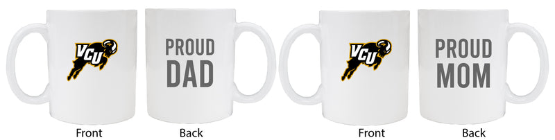 Virginia Commonwealth Proud Mom And Dad White Ceramic Coffee Mug 2 pack (White)