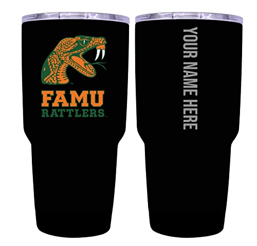 Custom Florida A&M Rattlers Black Insulated Tumbler - 24oz Engraved Stainless Steel Travel Mug