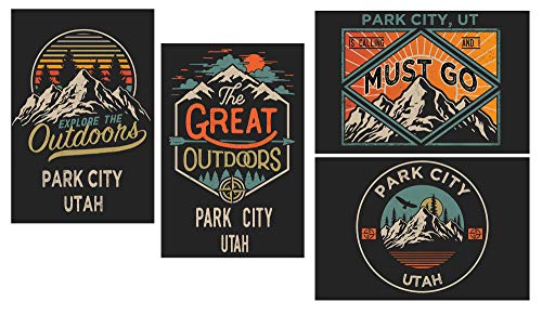 Park City Utah Souvenir 2x3 Inch Fridge Magnet The Great Outdoors Design 4-Pack