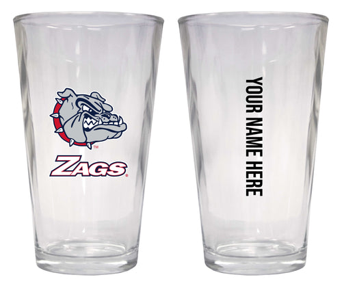 Customizable NCAA Gonzaga Bulldogs 16 oz Pint Glass – Perfect Gift Personalized With your own  or any fan name