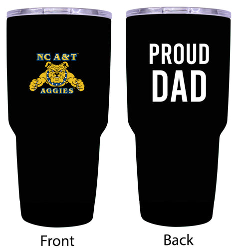 North Carolina A&T State Aggies Proud Dad 24 oz Insulated Stainless Steel Tumbler Black