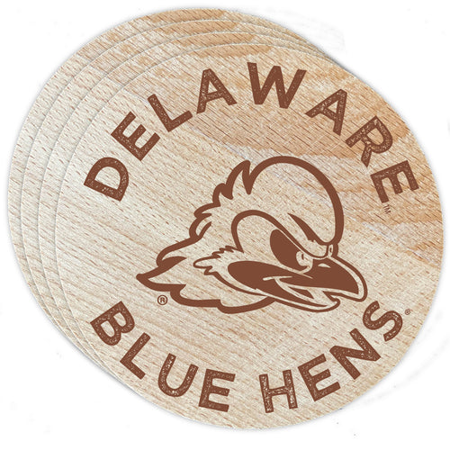 Delaware Blue Hens Officially Licensed Wood Coasters (4-Pack) - Laser Engraved, Never Fade Design