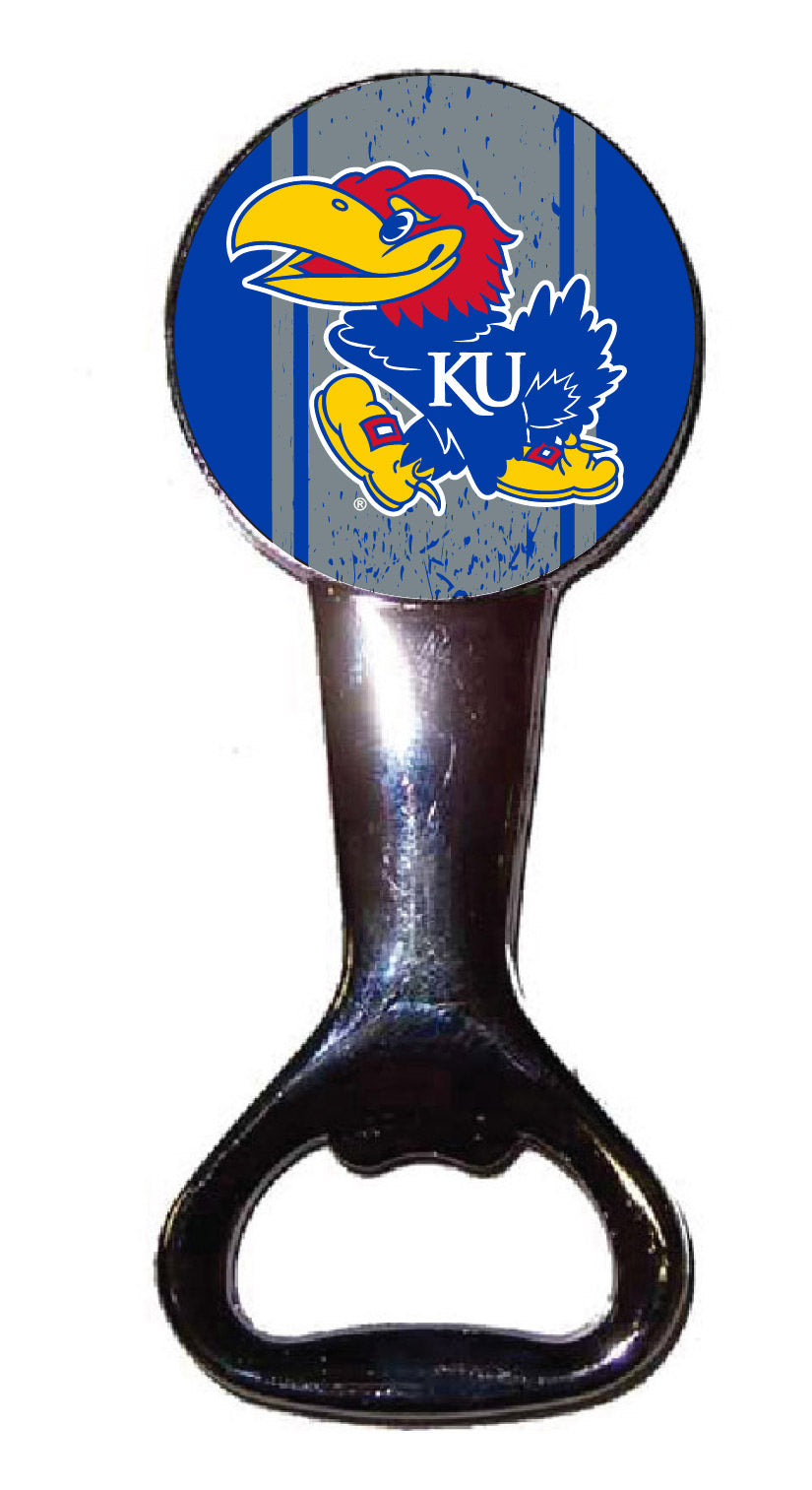 Kansas Jayhawks Officially Licensed Magnetic Metal Bottle Opener - Tailgate & Kitchen Essential