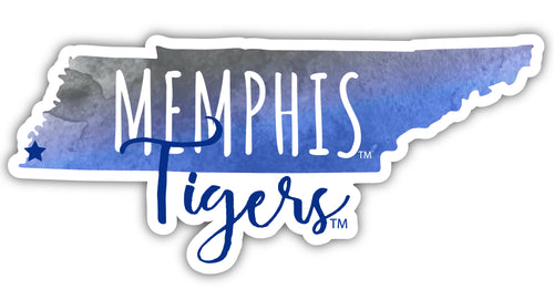 Memphis Tigers 2-Inch on one of its sides Watercolor Design NCAA Durable School Spirit Vinyl Decal Sticker