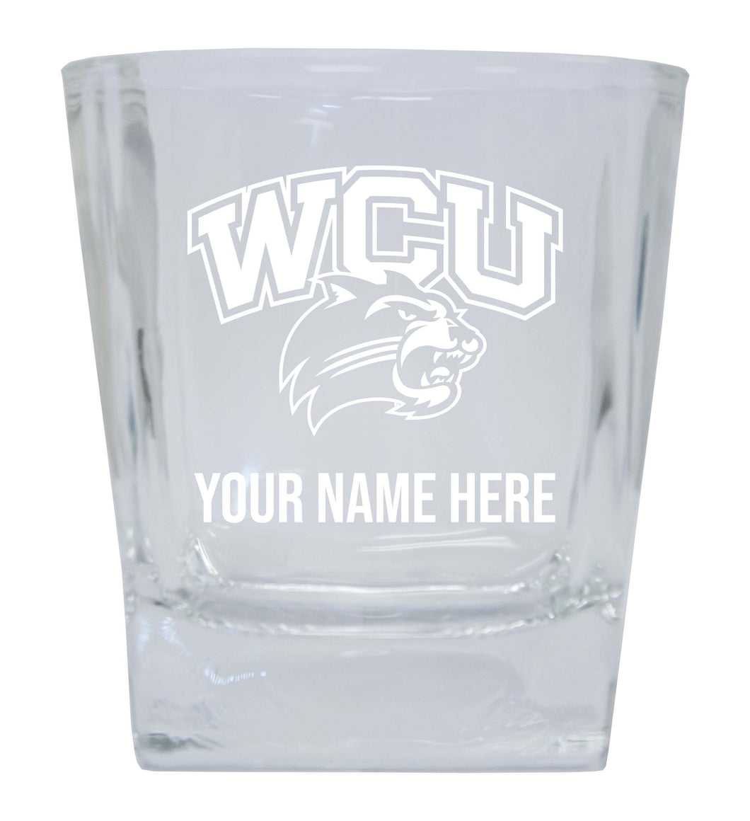 Western Carolina University 2-Pack Personalized NCAA Spirit Elegance 10oz Etched Glass Tumbler