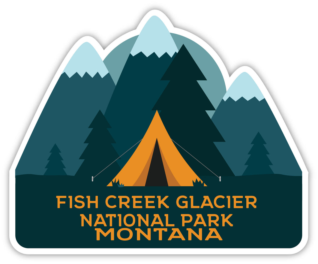 Fish Creek Glacier National Park Montana Souvenir Decorative Stickers (Choose theme and size)