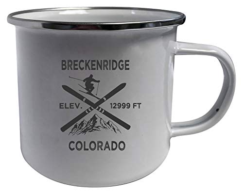 Breckenridge Colorado Ski Adventures White Tin Camper Coffee Mug 2-Pack