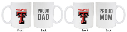 Texas Tech Red Raiders Proud Mom And Dad White Ceramic Coffee Mug 2 pack (White)