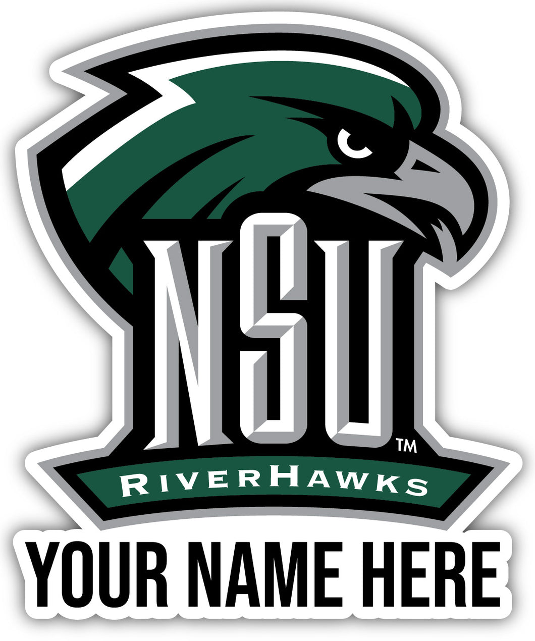 Personalized Customizable Northeastern State University Riverhawks Vinyl Decal Sticker Custom Name