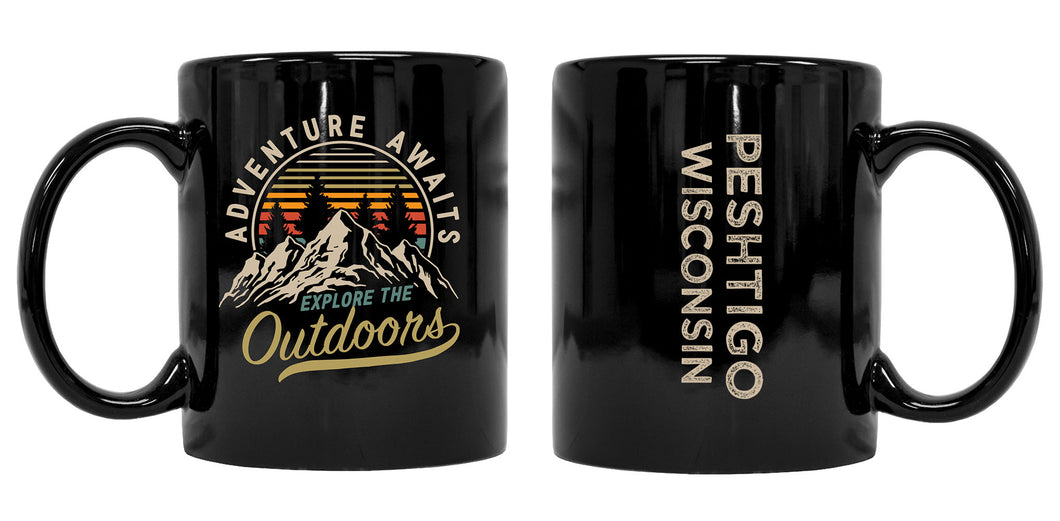Peshtigo Wisconsin Souvenir Adventure Awaits 8 oz Coffee Mug 2-Pack