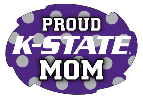 Kansas State Wildcats 5x6-Inch Swirl Shape Proud Mom NCAA - Durable School Spirit Vinyl Decal Perfect Gift for Mom