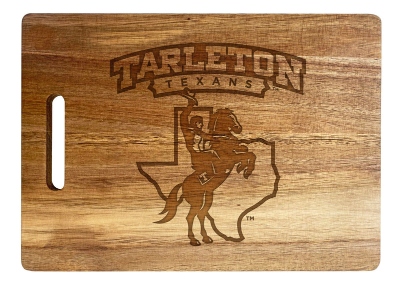 Tarleton State University Classic Acacia Wood Cutting Board - Small Corner Logo