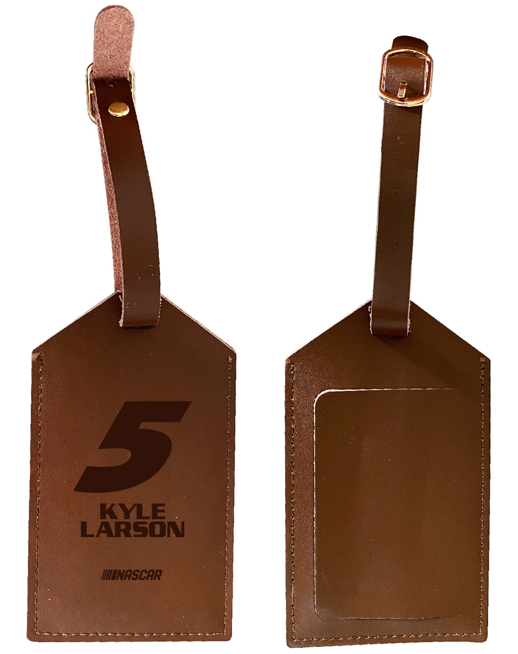 Nascar #5 Kyle Larson Leather Luggage Tag Engraved